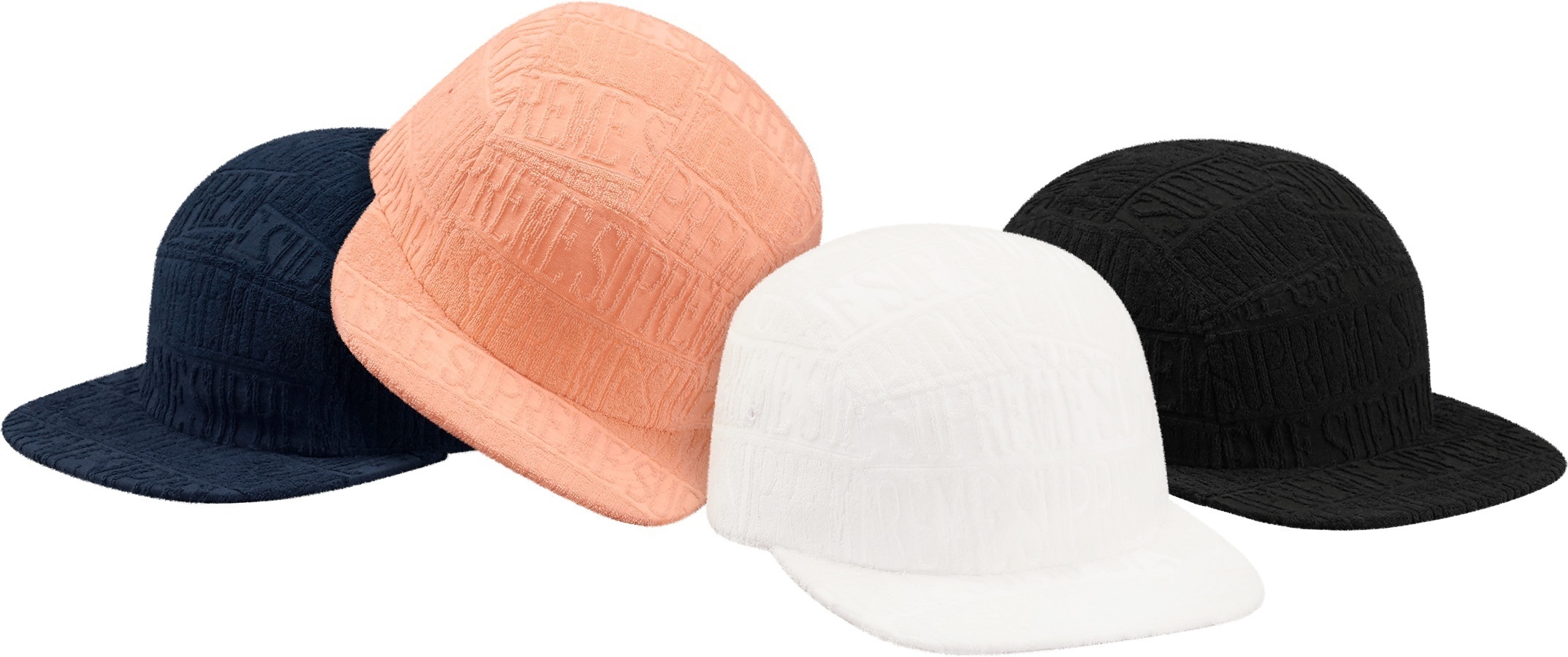 Text Stripe Terry Camp Cap